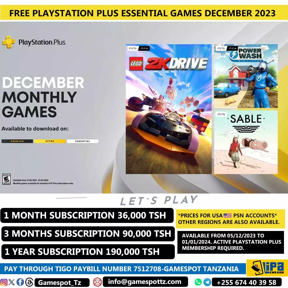 PSN Plus 1 month - USA accounts only