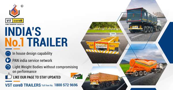 Pioneering the road to success, we are India's #1 Trailer Manufacturer. 
Explore our range today!
For more information, call 1800 572 9696 or click vstcoreb.com
.
#vstcoreb #trailers #trailermanufacturer #tiptrailer #tippingtrailer #flatbedtrailer #skeletaltrailer