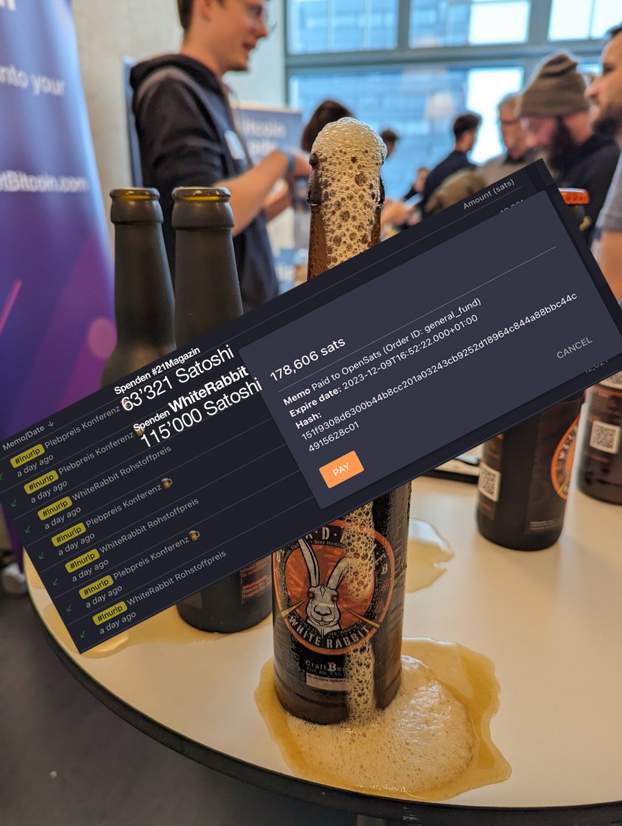 nun ist auch die zweite <a href="/BitcoinBaden/">Bitcoin Baden 🇨🇭</a> bereits geschichte. insgesamt sind durch eure spenden 115’000 sat für «openSat» zusammengekommen.

danke und bis zum nächsten mal. 🧡🎉

#whiteRabbit #21magazin #openSats