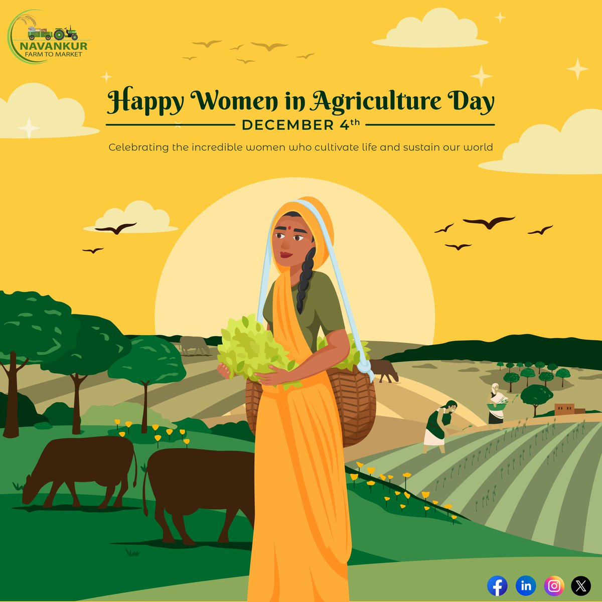 Celebrating the nurturing hands that cultivate life from soil to table on Women in Agriculture Day. Saluting the women who sow the seeds of sustenance and growth.

#WomenInAggriculture #FarmHer #RuralWomen #FarmLife  #WomenInFarming #AgricultureEmpowers #SustainableAg  #NavAnkur