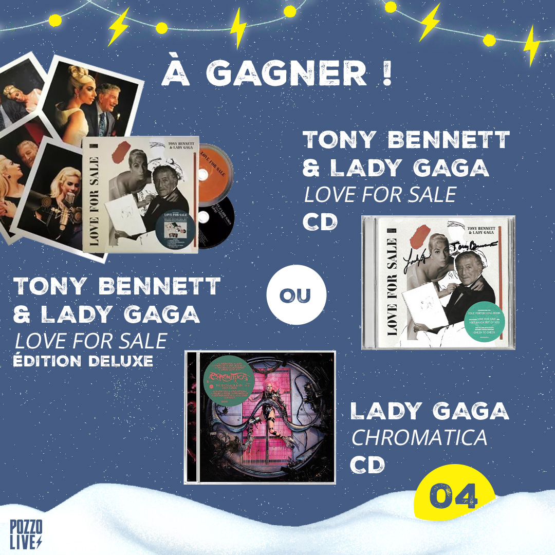 PozzoLive's tweet photo. 🎄 CALENDRIER DE L'AVENT - JOUR 4 🎅

Journée spéciale @ladygaga

A gagner :
📀 CD de Love For Sale (dont une édition deluxe)
📀 CD de Chromatica

Pour participer:
⚡ Follow @PozzoLive &amp; RT
⚡ Infos et formulaire de participation : https://t.co/SyTCbVB1Y4

Merci @UMusicFrance 
🍀 https://t.co/sVwUXGe9Uh