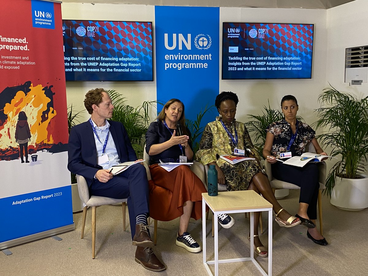 UNEP Finance Initiative (UNEP FI) (@unep_fi) on Twitter photo #COP28 Finance is key for businesses and households to adapt to a rapidly changing climate. <a href="/BritishIntInv/">British International Investment</a>, <a href="/ZEPRE_PTAReins/">ZEP-RE (PTA Reinsurance Company)</a>, <a href="/StanChart/">Standard Chartered</a>, <a href="/UNEP/">UN Environment Programme</a> and <a href="/TUeindhoven/">TU Eindhoven</a> discuss some of the solutions to build resilience in finance and vulnerable societies. unep.org/unep-climate-c… #COP28 Finance is key for businesses and households to adapt to a rapidly changing climate. <a href="/BritishIntInv/">British International Investment</a>, <a href="/ZEPRE_PTAReins/">ZEP-RE (PTA Reinsurance Company)</a>, <a href="/StanChart/">Standard Chartered</a>, <a href="/UNEP/">UN Environment Programme</a> and <a href="/TUeindhoven/">TU Eindhoven</a> discuss some of the solutions to build resilience in finance and vulnerable societies. unep.org/unep-climate-c…