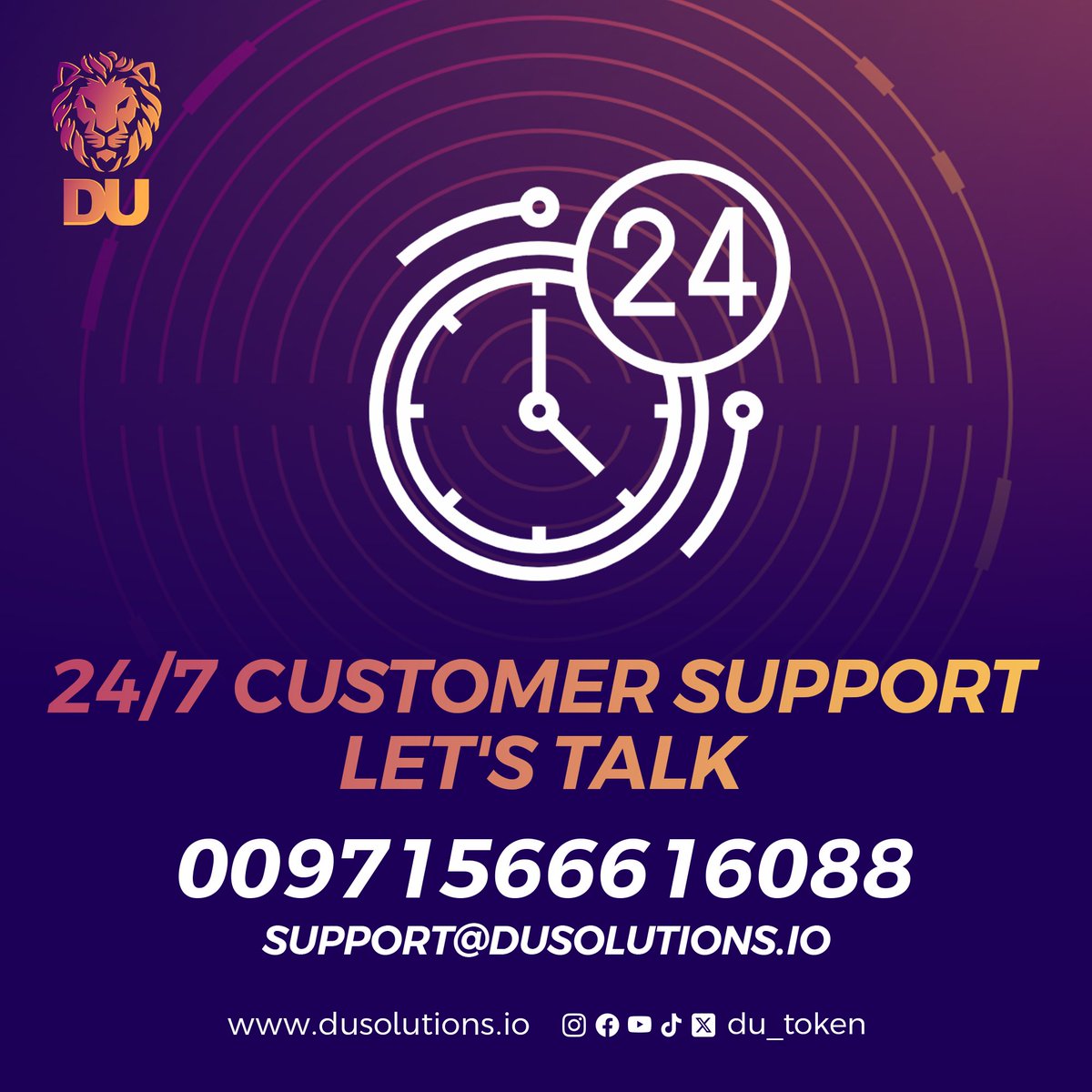 DuCoinnetwork's tweet photo. 24/7 DUToken Customer Support
📞 Phone / WhatsApp: +971566616088
📧 Email: support@dusolutions.io
🌐 Website: https://t.co/pmdgBBW1LG
#dutoken #du_token #crypto #blockchain #cryptonewstoday https://t.co/vED00wkG5y