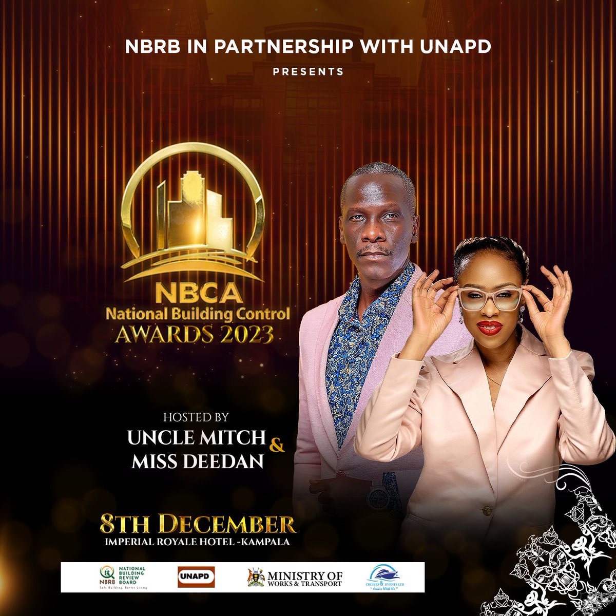 NBRBug's tweet photo. This Friday 8th Dec 2023,don't miss the inaugural National Building Control Awards 2023 at Imperial Royale Hotel,Kampala as we award individuals &amp; organizations for their efforts towards an accessible &amp; fire safe built environment.@ERBUganda @ARBUganda @SRB_Uganda @MoWT_Uganda https://t.co/5Unilf14Pw