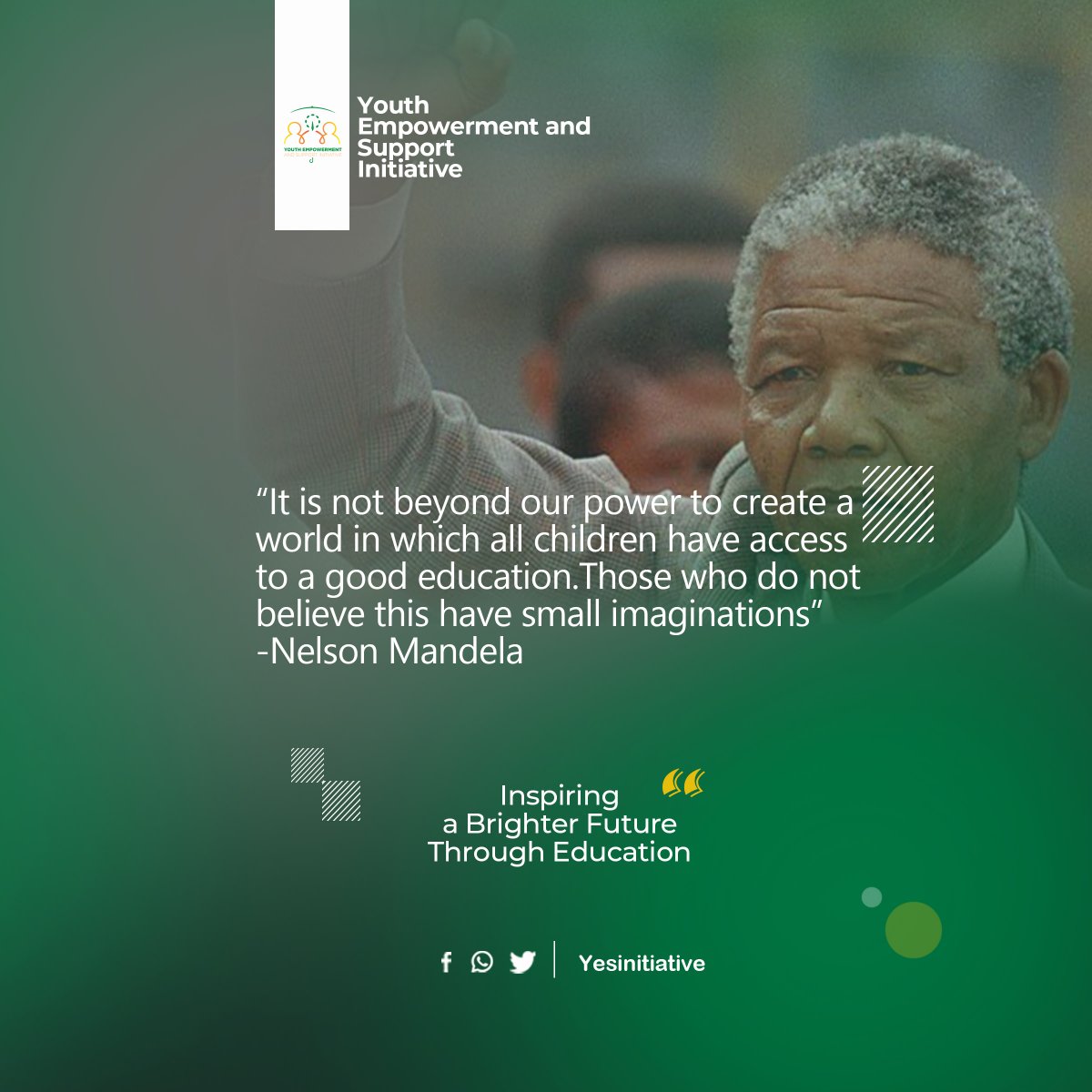 YESInitiativemw's tweet image. Education is the most powerful weapon you can use to change the world.

#MondayQuote 
#Education 
#YESI 
#Malawi