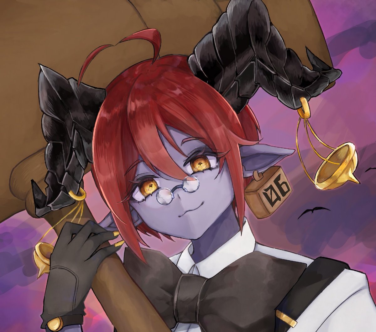 倫獄先生のFAです 背景は魔界(想像) #薬理怪画 #薬理凶室