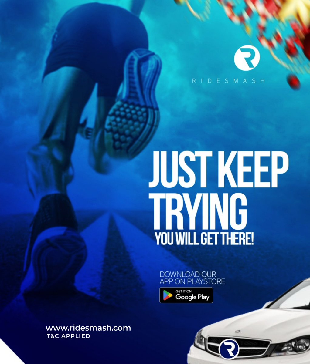 RidesmashNG's tweet photo. Another New week to go after your goals
Get on the track
Keep trying
You must get there
We're Ridesmash, we are rooting for you.
Rush down to playstore and download our app today.

#ridesmash #ridesmashnigeria #newmonth https://t.co/3seTpGun8D