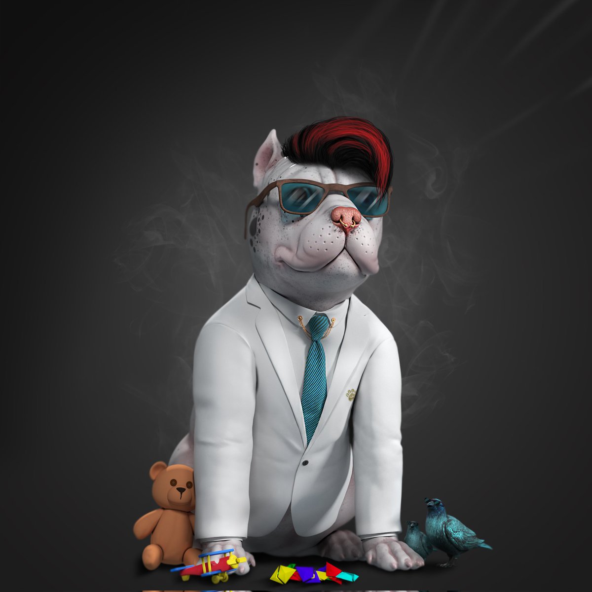 Good Morning 🐕 

🎁  new  "puppy" dropped and has new owner 
1/1 
#pitbullfamily 

Have amazing week 💙