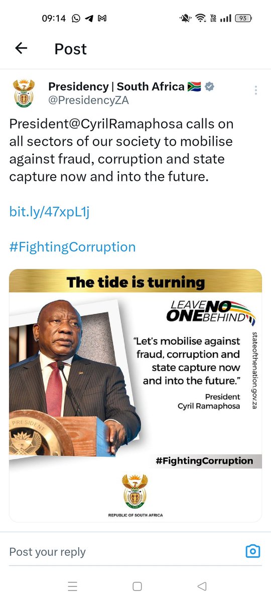 CronjeHelgard's tweet photo. State capture is not something we should talk about in the past tense. It has been expedited under the current ANC regime. And then our president has the audacity to make the post about fighting corruption! #NOTfightingcorruption #hypocrisy https://t.co/7xeVdlgw7U