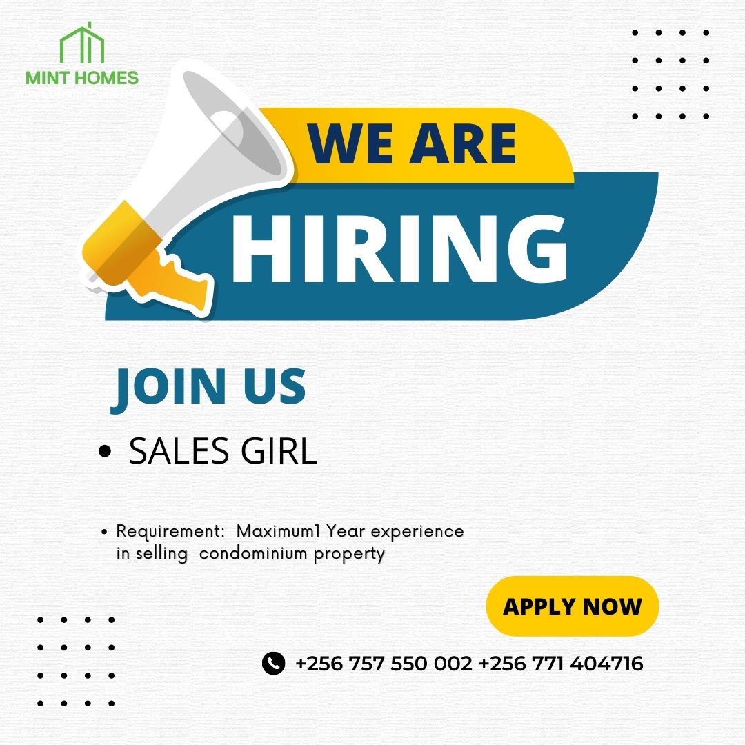 MintHomesLtd's tweet photo. Hiring Alert for Sales Girl
Job Requirement :
* Maximum 1 year experience is required in selling Condominium Property.
WhatsApp Your CV on :
+256757550002 / +256771404716
#hiring #job #sale #salegirl #hiringnow #hiringforjob #kampala #property #propertymanagement https://t.co/6OVJJcQ9KX