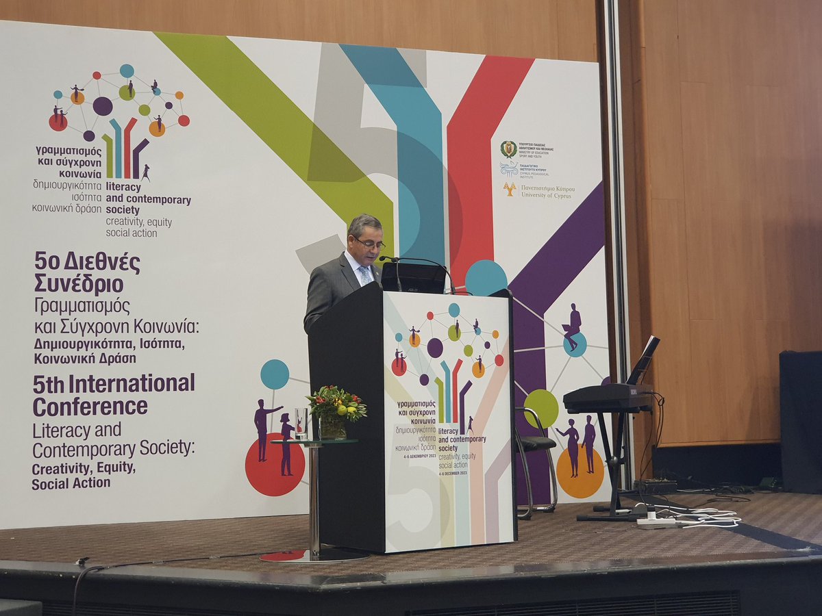 Opening ceremony, "Literacy and Contemporary Society: Creativity, Equity, Social Action".  Thank you, <a href="/UCYRector5/">Τάσος Χριστοφίδης/ Tasos Christofides</a>, for your opening speech! <a href="/UCYOfficial/">University of Cyprus</a> <a href="/cymoec/">ΥΠΑΝ Κύπρου</a> #literacy #literacies
