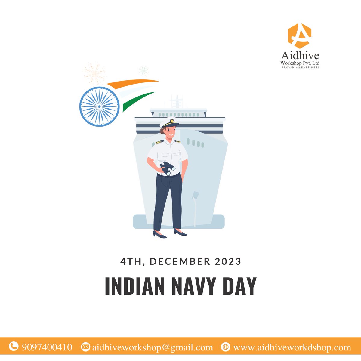 🎉 Celebrating the Guardians of the Seas! 
🌊 Happy Indian Navy Day!⚓
On this proud occasion, we honor the indomitable spirit, courage, and dedication of the men and women of the Indian Navy who safeguard our maritime borders with unwavering commitment.
𝗜𝗻𝗱𝗶𝗮𝗻 𝗡𝗮𝘃𝘆! 🇮🇳