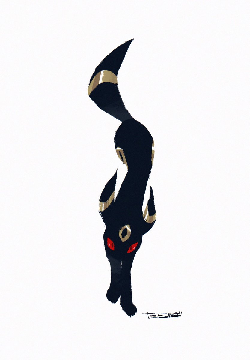 umbreon no humans pokemon (creature) solo white background red eyes full body simple background  illustration images
