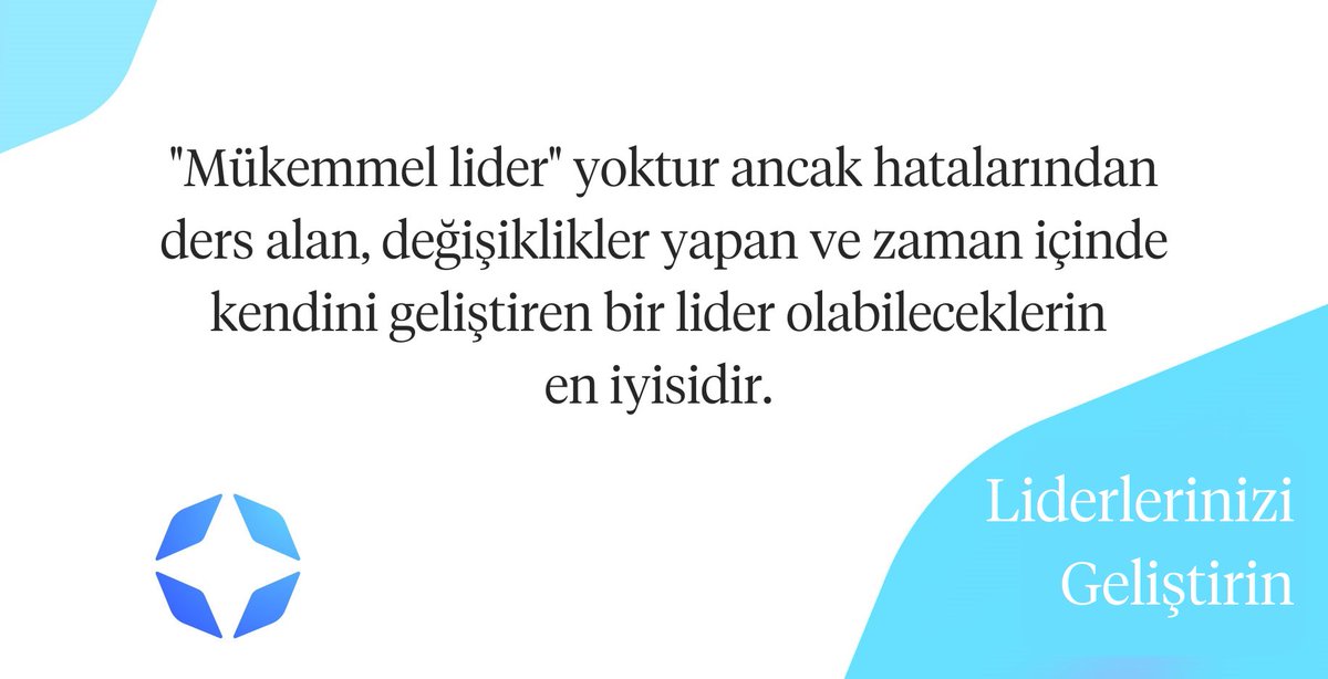 'Mükemmel lider' yoktur ancak hatalarından ders alan, değişiklikler yapan ve zaman içinde kendini geliştiren bir lider olabileceklerin en iyisidir. #pazartesimotivasyonu #FranklinCoveyTürkiye