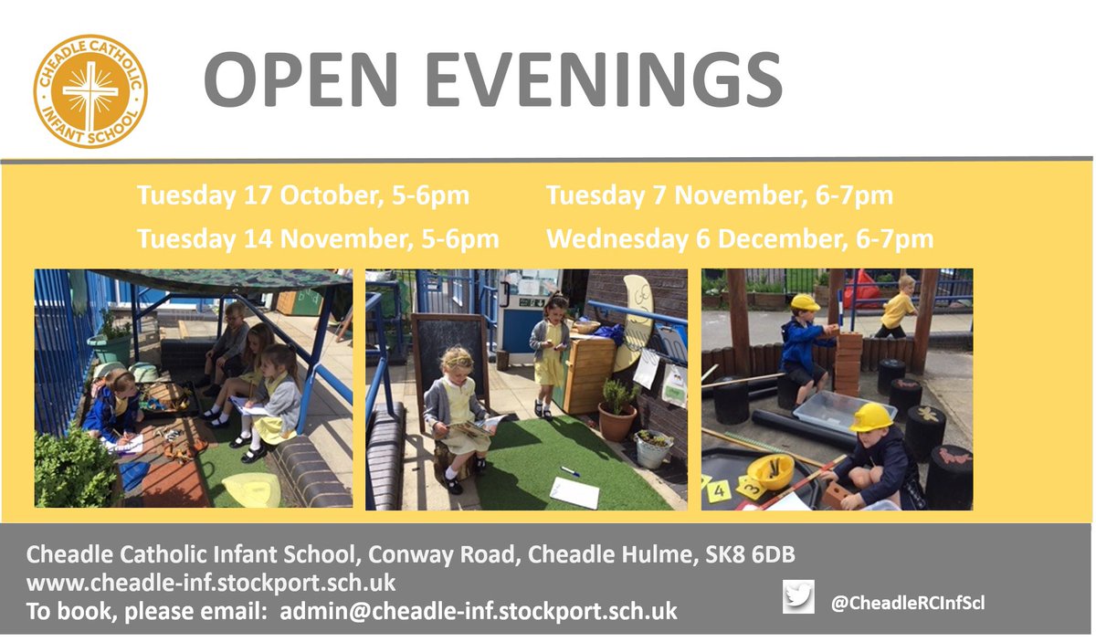 Is your child due to start school in Sept 2024? 
You are warmly invited to join us on Wed 6 Dec for our final Open Evening of the year. Take a tour of the school and meet the headteacher and staff. 
Cheadle Catholic welcome families from all faith backgrounds.