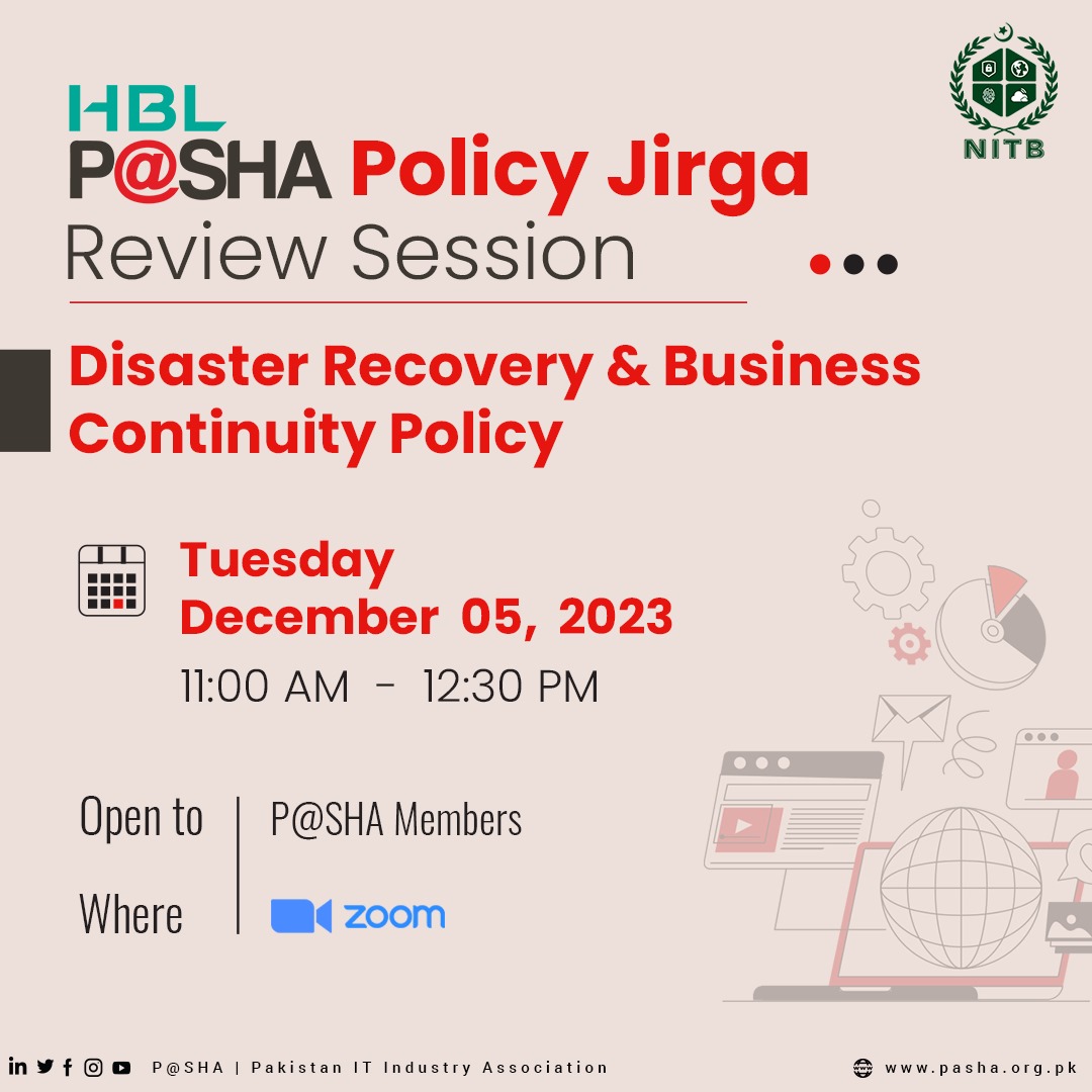 📢 Don't miss out! Our first Policy Jirga is just around the corner, diving deep into 'Disaster Recovery & Business Continuity Policy.' This session marks the kickoff of Phase II of the Technical Review of the Demand-Driven Industry Quality and Capacity Enhancement Program…