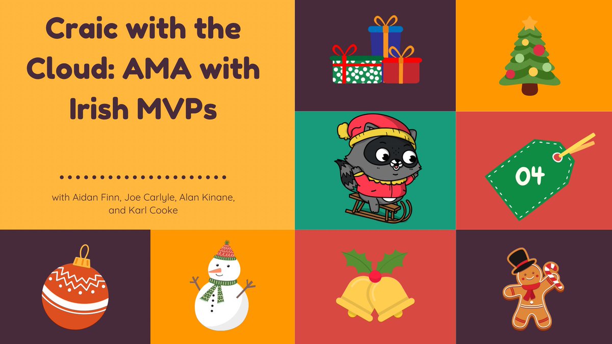 Join @joe_elway, @azure_alan, @wedoAzure, and myself live this morning at 10am for: “Craic with the Cloud: AMA with Irish MVPs” Any questions or topics you want us to discuss on the show? Let us know! #CloudFamily #FestiveTechCalendar #MVPBuzz youtube.com/live/WUGjNwEA4…