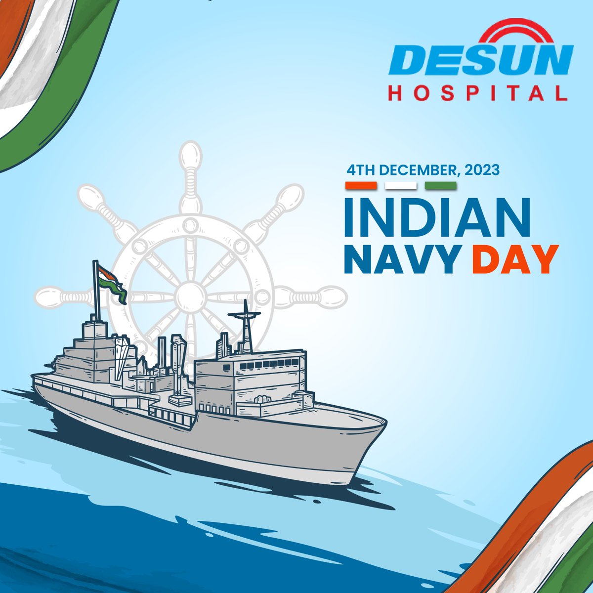 On Indian Navy Day, let's honor the maritime defenders who sail into the unknown, ensuring our safety and sovereignty. Their dedication keeps our nation secure.
 #SecureSeas #IndianNavyHeroes #DefendersOfTheDeep #NavySpirit #DesunHospitalKolkata #DesunHospitalSiliguri