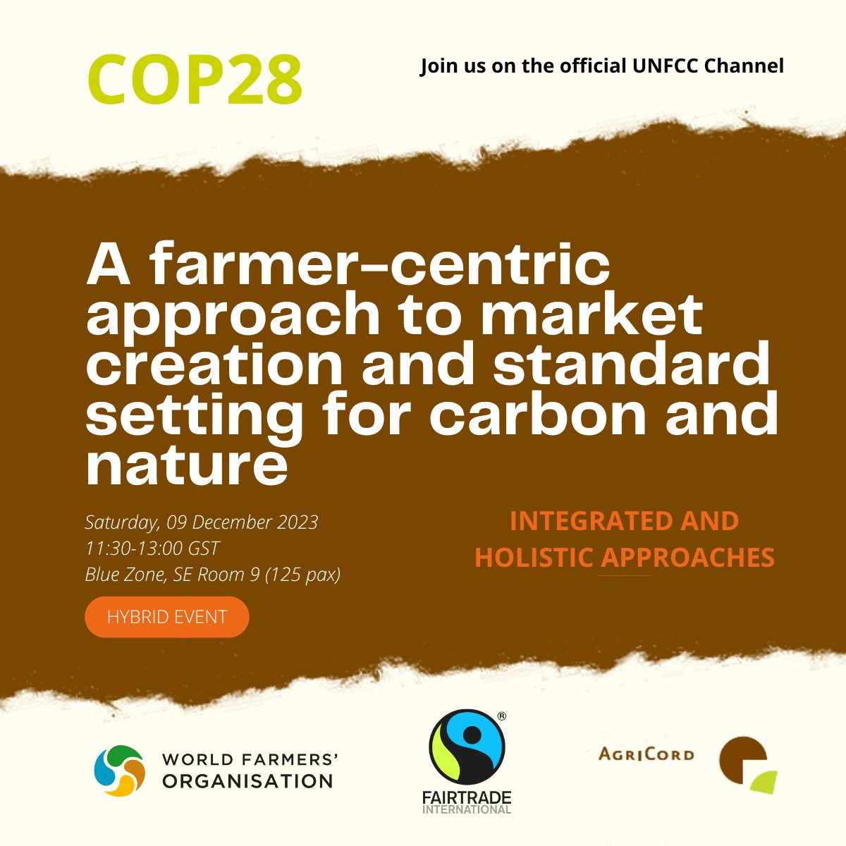 Join us on Saturday 9 Dec., for our <a href="/COP28_UAE/">COP28 UAE</a> side-event to discuss “A farmer-centric approach to market creation and standard setting for carbon and nature”. Organised by <a href="/FAIRTRADE/">Fairtrade Intl</a>, <a href="/FFP_AgriCord/">AgriCord</a>, <a href="/worldfarmersorg/">WFO</a> #COP28

👇More information below👇