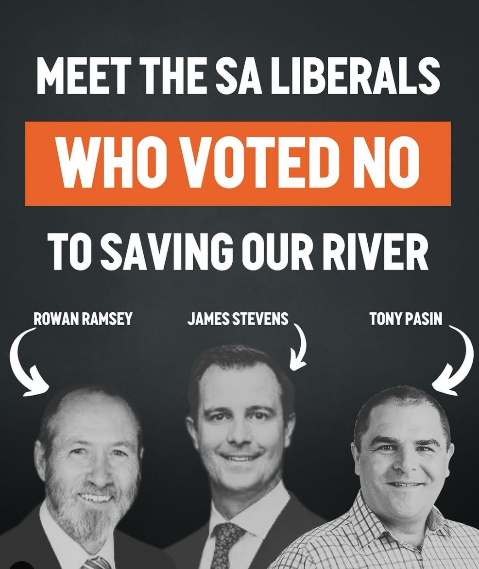 Hillyhobbit's tweet photo. Absolute wankers #SALiberals #RiverMurray https://t.co/jZWYvWTqj9