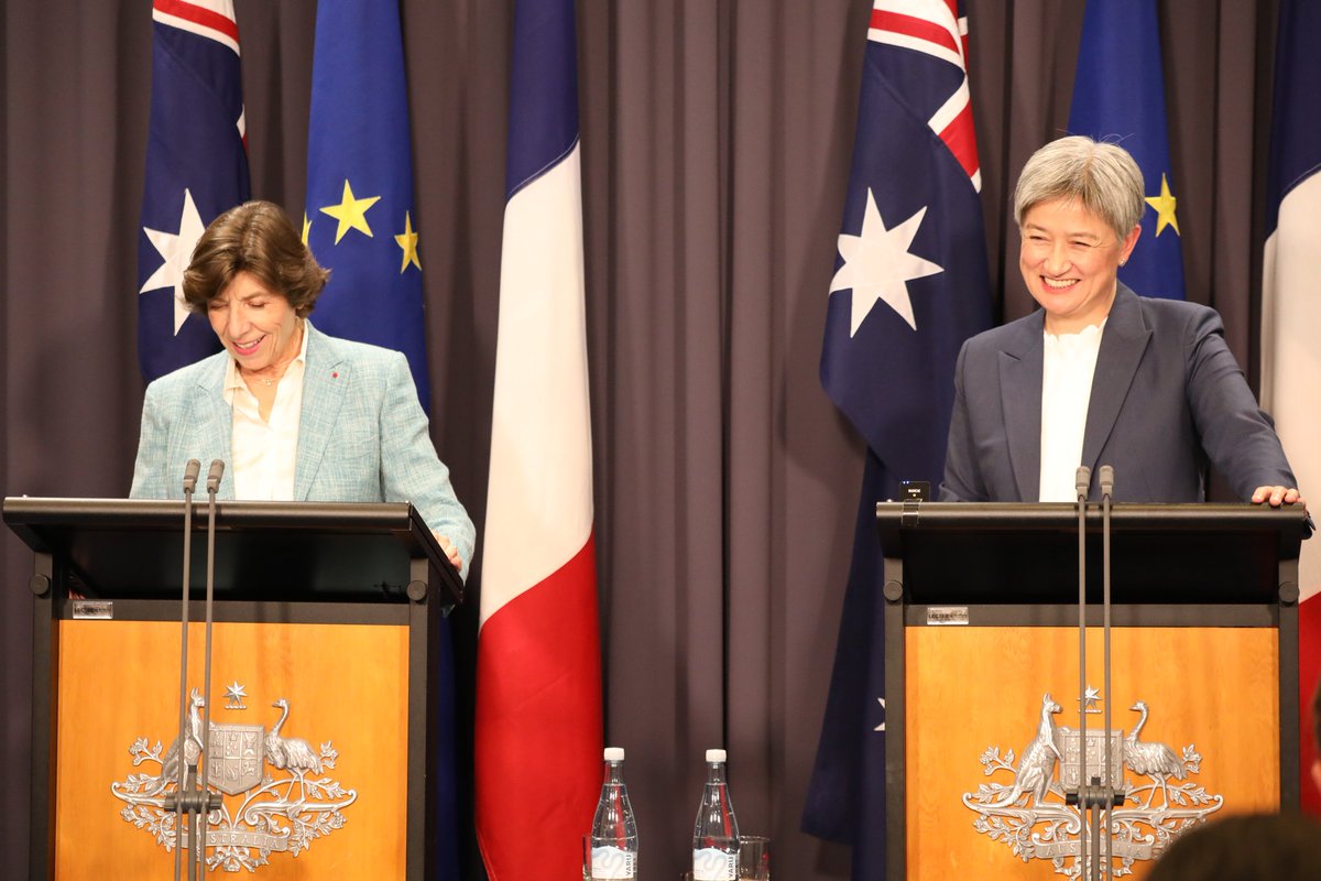 FranceAustralia's tweet photo. Today, @SenatorWong and @MinColonna are opening a new chapter in the 🇫🇷🇦🇺 relationship by adopting a bilateral roadmap based on 3 pillars: defense and security; climate; education and culture. 

A partnership founded on concrete projects and resolutely focused on the future! https://t.co/Wh3kdz68cK