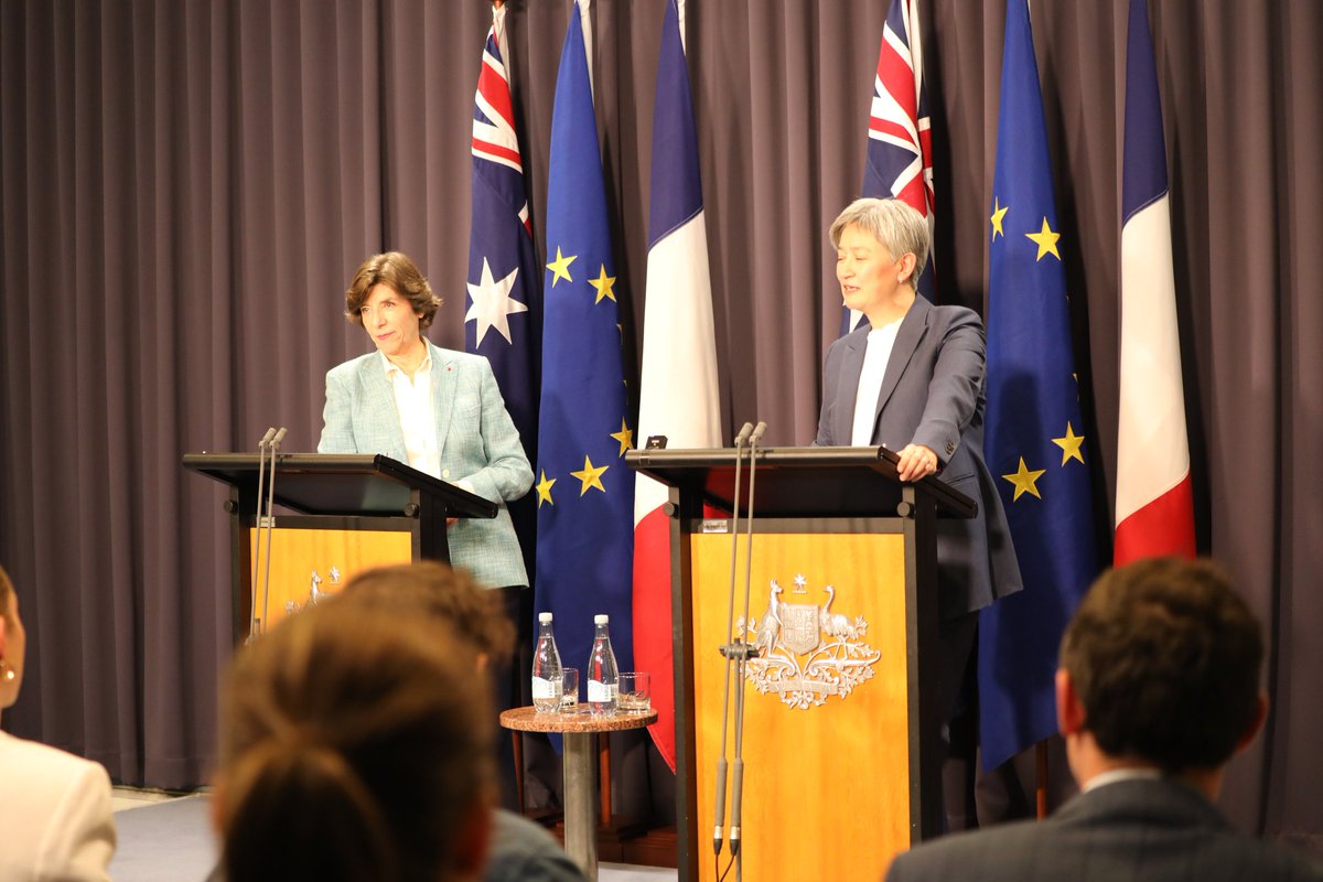 FranceAustralia's tweet photo. Today, @SenatorWong and @MinColonna are opening a new chapter in the 🇫🇷🇦🇺 relationship by adopting a bilateral roadmap based on 3 pillars: defense and security; climate; education and culture. 

A partnership founded on concrete projects and resolutely focused on the future! https://t.co/Wh3kdz68cK