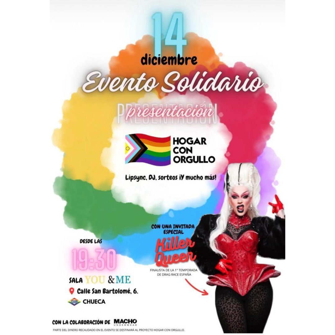 HogarConOrgullo's tweet photo. 🌈⚧ Evento Solidario. Presentación del proyecto Hogar con Orgullo. No te pierdas este evento y colabora para apoyar a la comunidad LGTBIAQ+. Un evento donde habrá música, sorteos y mucho ❤
📆Os esperamos a todes el 14/12/23 desde las 19:30h en Club You&amp;Me, C/ San Bartolomé, 6 https://t.co/OvarwGrbW7