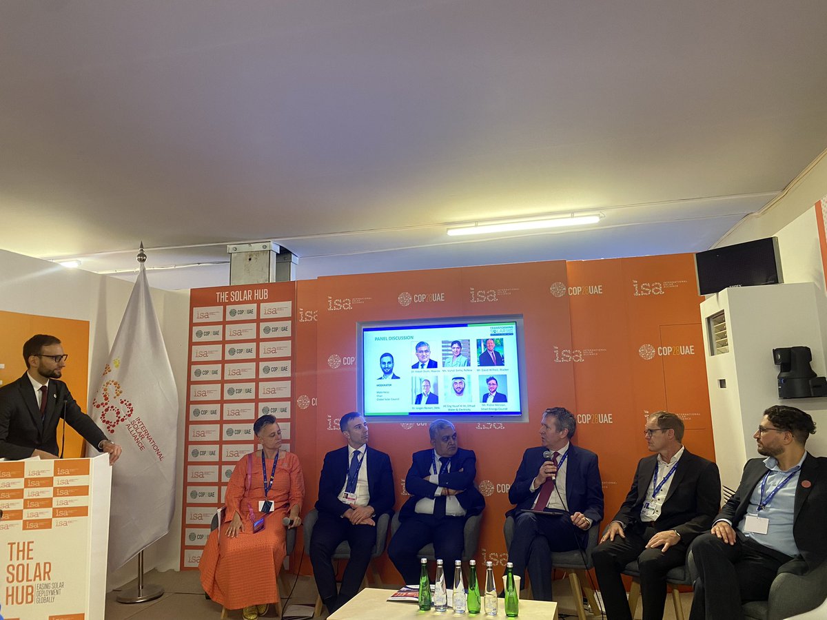 GSolarCouncil's tweet photo. Our Chair @mateheisz is moderating an impt session on how to strengthen 🌍 #solar manufacturing so that #SolarCanDeliver clean + affordable energy globally. 

💬A resilient, sustainable + diversified solar supply chain is 🔑 to achieve #3xRenewables

#COP28 #TheSolarHub https://t.co/FH5t9WGumG