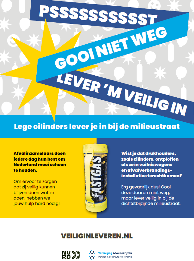 Gem_Nieuwegein's tweet image. Wist je dat het erg gevaarlijk is om lachgascilinders weg te gooien? ⚠️
 
Als de cilinder in een afvalcontainer terechtkomt, leidt dat tot
een explosies. Dat is natuurlijk erg gevaarlijk. Breng ze dus naar het
recycling station! ♻️
 
#Recycling #Cilinders #Nieuwegein #Duurzaam