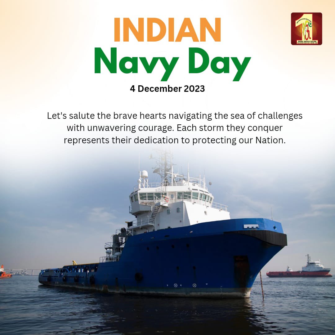 DSSNewsUpdates's tweet photo. Let’s salute to the sea warriors who bravely steer through turbulent waters, facing challenges head-on to protect our Nation. 

Their every mission completed is a triumph for our security. Cheers to the fearless defenders at sea! Greetings for the #IndianNavyDay! https://t.co/BmvSbvSxFI
