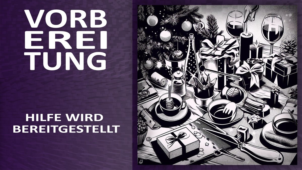 Vorbereitung
– Hilfe wird bereitgestellt.
– Sacharja 9, 9: Siehe, dein König kommt zu dir, ein Gerechter und ein Helfer.
— Danke, Gott, dass du mir hilfst, auch wenn ich dich mal nicht bemerke.
— Das Bild wurde von der Popart- #KI erzeugt.
—#Advent #Wochenworte #Hilfe