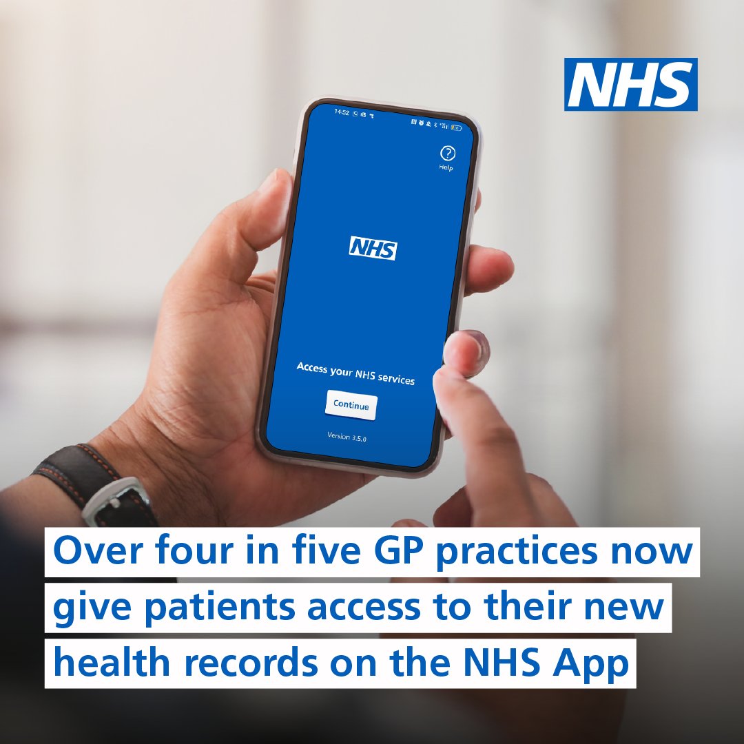 Millions more people in England can now access their GP records on the NHS App. The NHS is making care more convenient — access accurate information straight from the NHS App and feel more in control of your health and care. Download your NHS App now. ➡️ nhs.uk/app