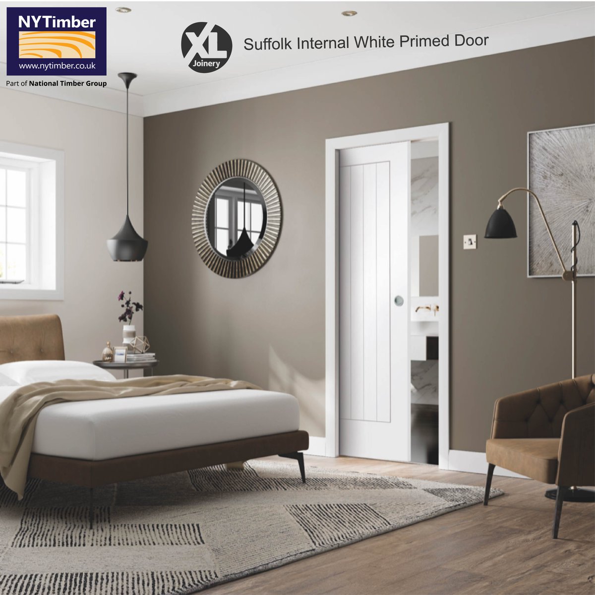 🏡  The Suffolk combines a classic design with deep u-grooves that help to give the design added depth.   Visit your nearest branch for expert advice. We have an extensive range that also includes glazed, fire and bi-fold doors.
#StylishHome #ClassicDesign #ExpertAdvice