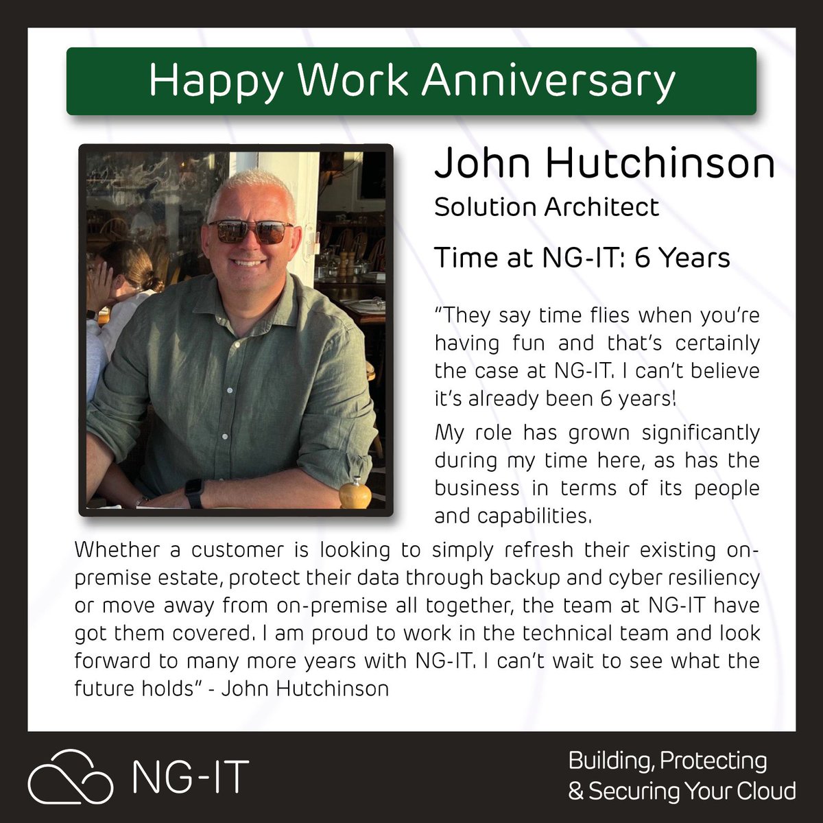 NG_IT_'s tweet photo. Happy Work Anniversary to Alex Robinson and John Hutchinson! 🎉🎉
This month marks Alex's 3rd year and John's 6th year with NG-IT. Congratulations and thank you for your unwavering hard work and dedication over the years.
#WorkAnniversary #celebrate #NGITeam https://t.co/j1a84zruMf