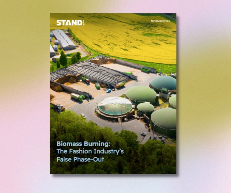 Fash_Rev's tweet photo. NEW REPORT: @standearth has found that fashion brands are pushing pollution-emitting biomass boilers as sustainable solutions. 
 
The resulting report urges brands to abandon ‘greenwashing’ and embrace true renewable energy sources.

Read the report: https://t.co/BcAcDtaoRg https://t.co/G9nY4OTjcr