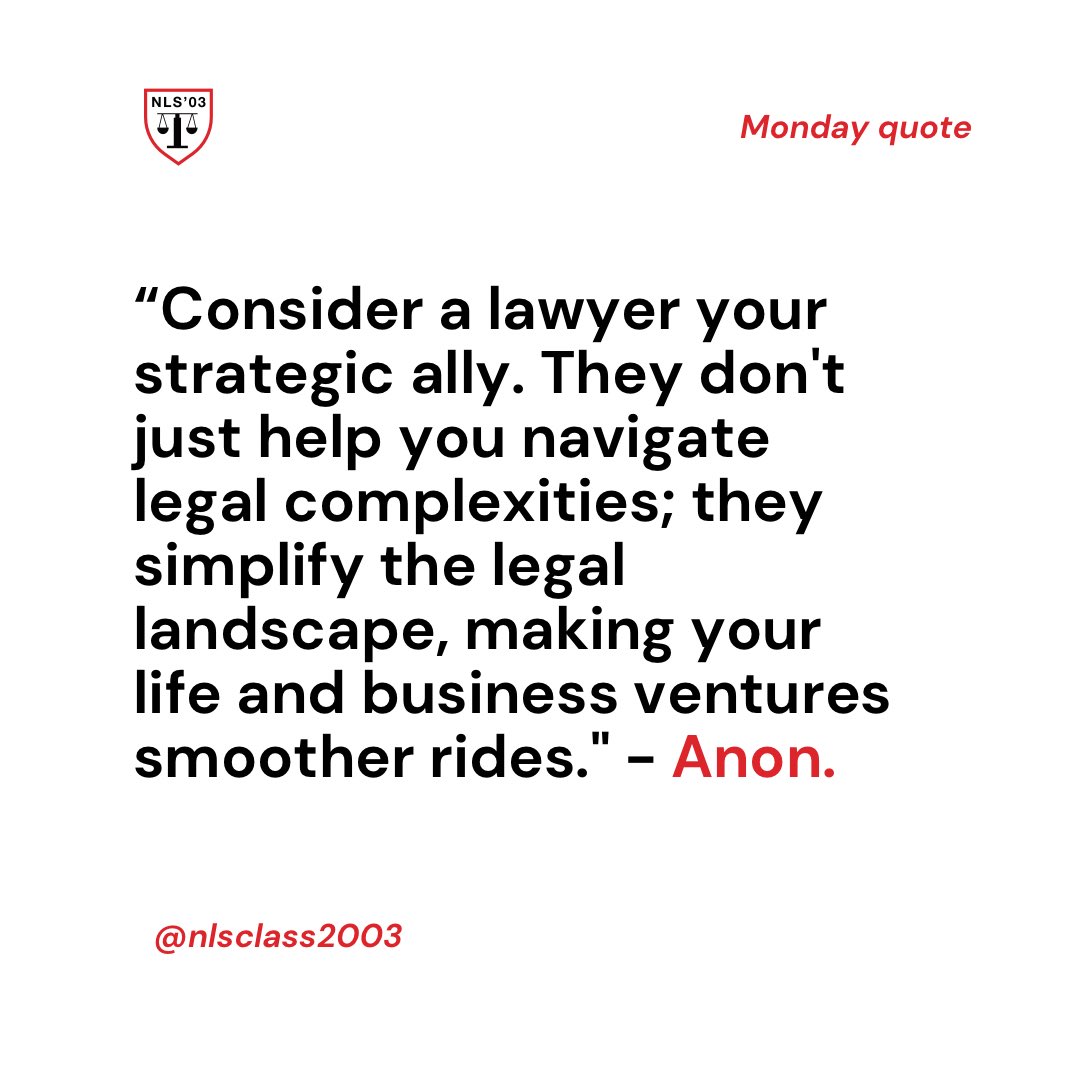 nlsclass2003's tweet photo. More than Legal Guidance, Lawyers simplify life's journey as trusted strategic partners.
Let us steer you towards clarity and ease.
#lawyer #legalally #legalpractitioners #nigerianlawyers #legalcounsel #nlsclass2003 #nlsalunmi #lagoslawyers #abujalawyers
#monday #newweek #law https://t.co/qrhxcuGaH6