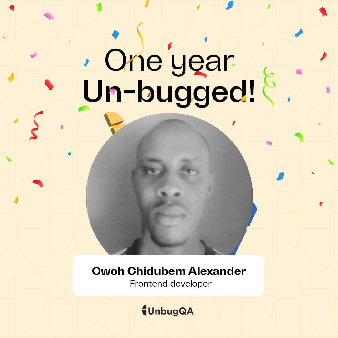 Unbugqa's tweet photo. Happy 1st anniversary to three valued members of our team; Pelumi, Chidubem and Howell! Your hard work, dedication, and contributions have been a vital part of our success over the past year. 

Cheers to many more years of success together! https://t.co/FRcPxxLY0C