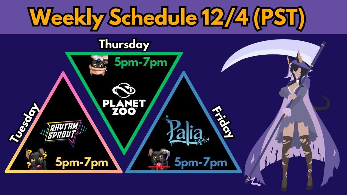 XoloQueue's tweet photo. Here's this week's 🚨stream schedule!🚨
#rhythmsprout #planetzoo #palia #rhythmgame #musicgame #music #cuteanimals #strategysim #streamschedule #twitchstreamer #KickStreamer #farmingsim #mmo #newgame https://t.co/tcuNuQIBMa
