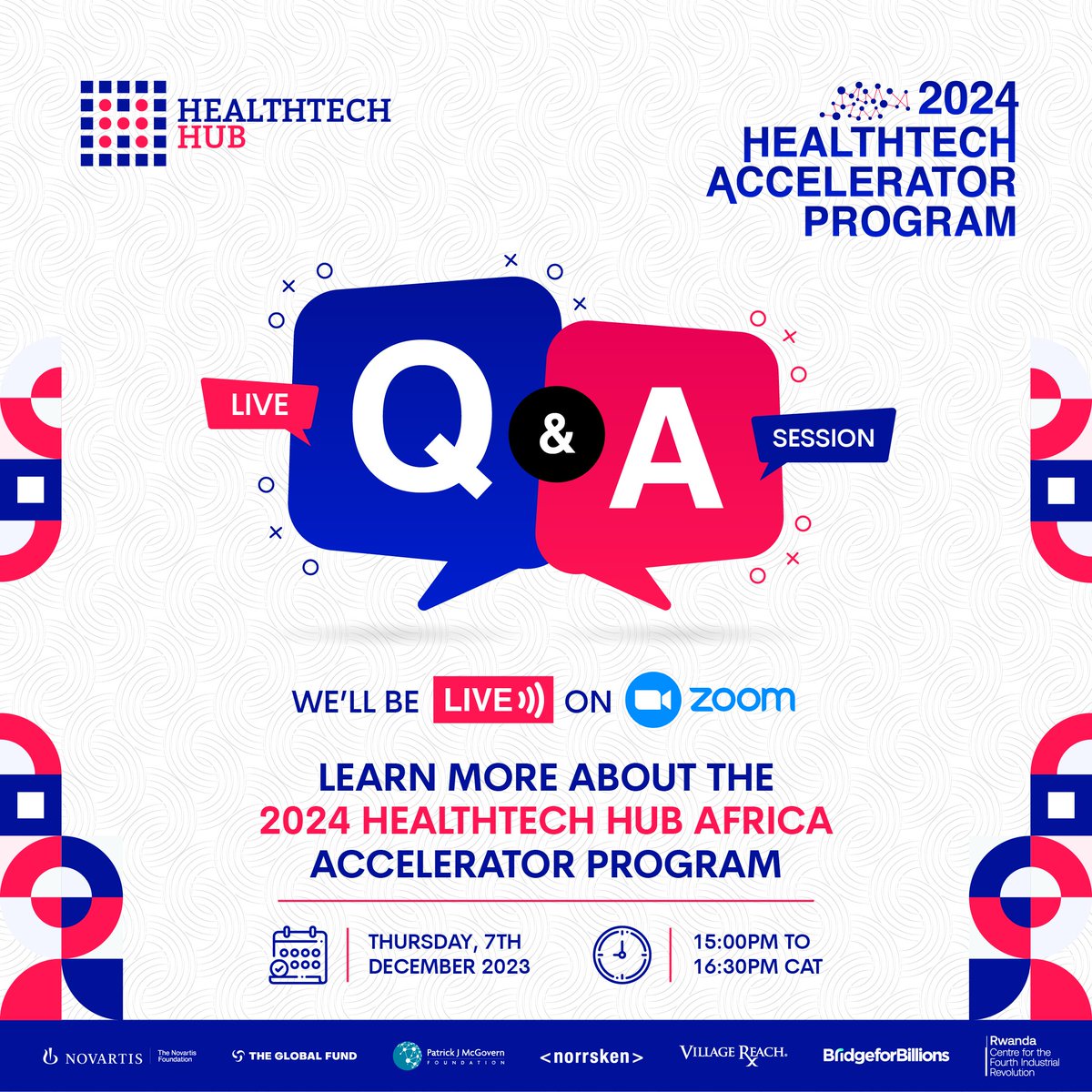 Join our live webinar on Dec 7, 2023, at 15:00 CAT for deep insights into the 2024 Accelerator Program. Secure your spot by registering: bit.ly/3uBiwGU We actively support female team compositions. Questions? info@thehealthtech.org #HTHA2024 #AcceleratorProgram #Africa