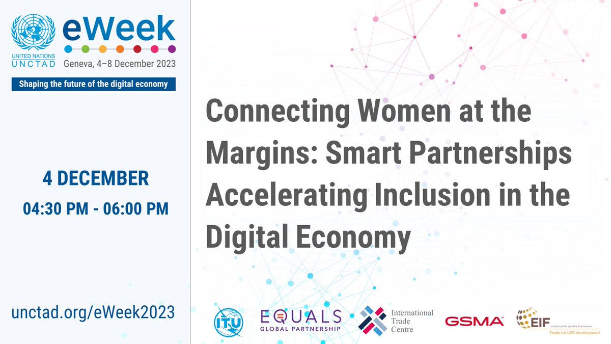 EIF4LDCs's tweet photo. #UNCTADeWeek kicks off today in Geneva 🇨🇭

Join us for a vital conversation on linking vulnerable women to the digital economy! 🌐 

We'll delve into key concerns, share policy recommendations, and outline actionable steps for full inclusivity in digital development efforts. https://t.co/hdHWhfnjMf