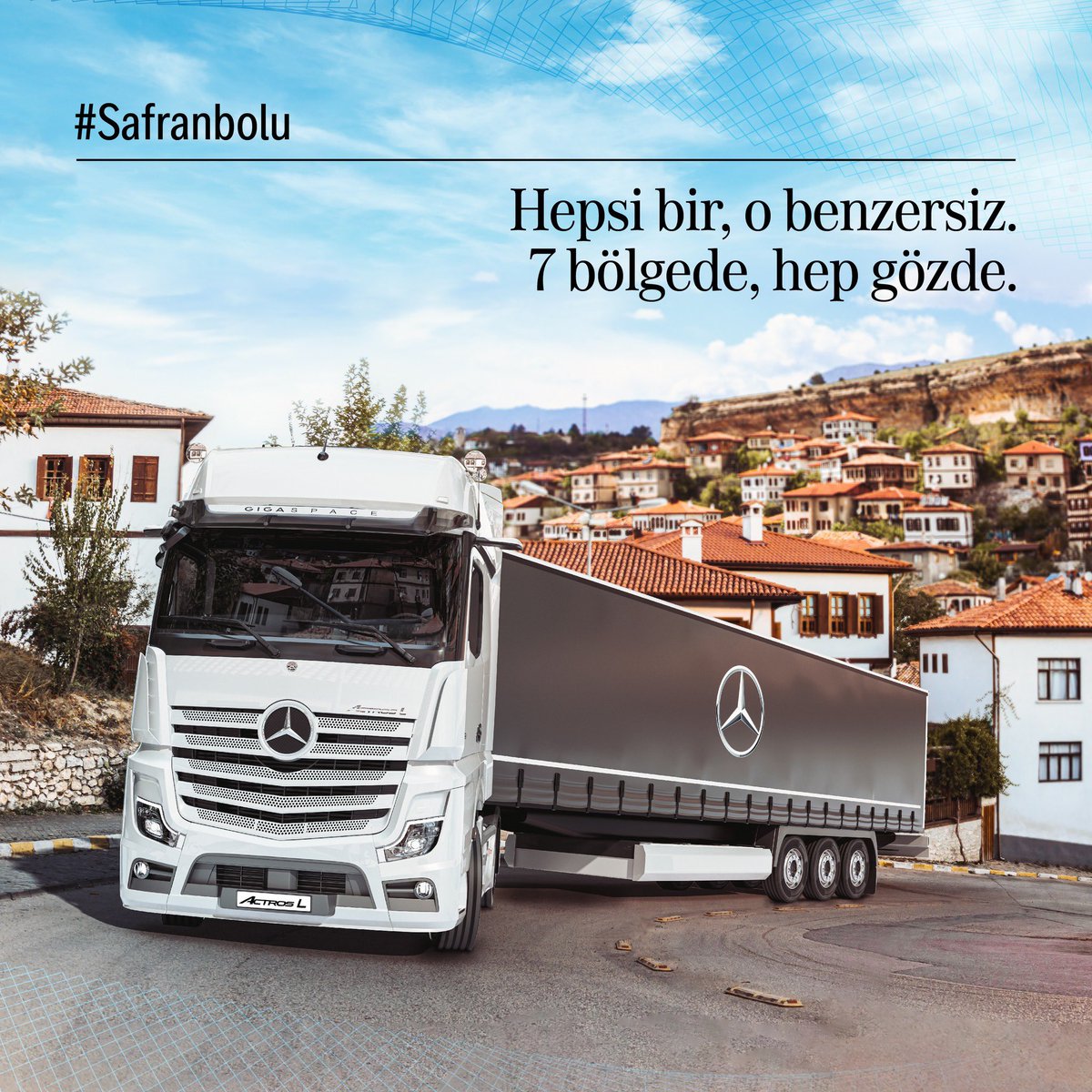 Güçlü yapısı, eşsiz konforu, şık tasarımı ile Actros L 1853 LS Plus her yolun emsalsiz kahramanı. Türkiye’nin 7 bölgesini gezer, gücü ve heybeti ile dikkatleri üzerine çeker.

#Safranbolu #hepsibirobenzersiz #konforunbirüstü