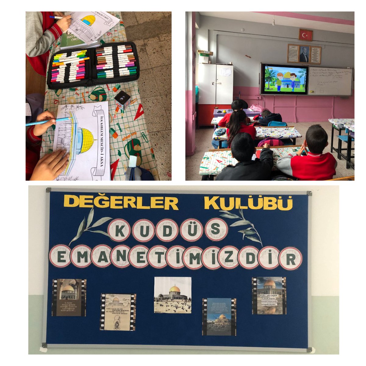 fatihilkorta's tweet photo. ÇEDES projesiyle farkındalık oluşturmak için Kudüs ile alakalı etkinlikler yapıldı, öğretmenlerimiz tarafından hazırlanan "Doğruluk Manavı" projesiyle öğrencilerimizin bilinç kazanmaları hedeflenmiştir. Elde edilen gelir Filistin'e gönderilecektir. @horasanmem25 @s__karakurt https://t.co/dZ4M1wov6t