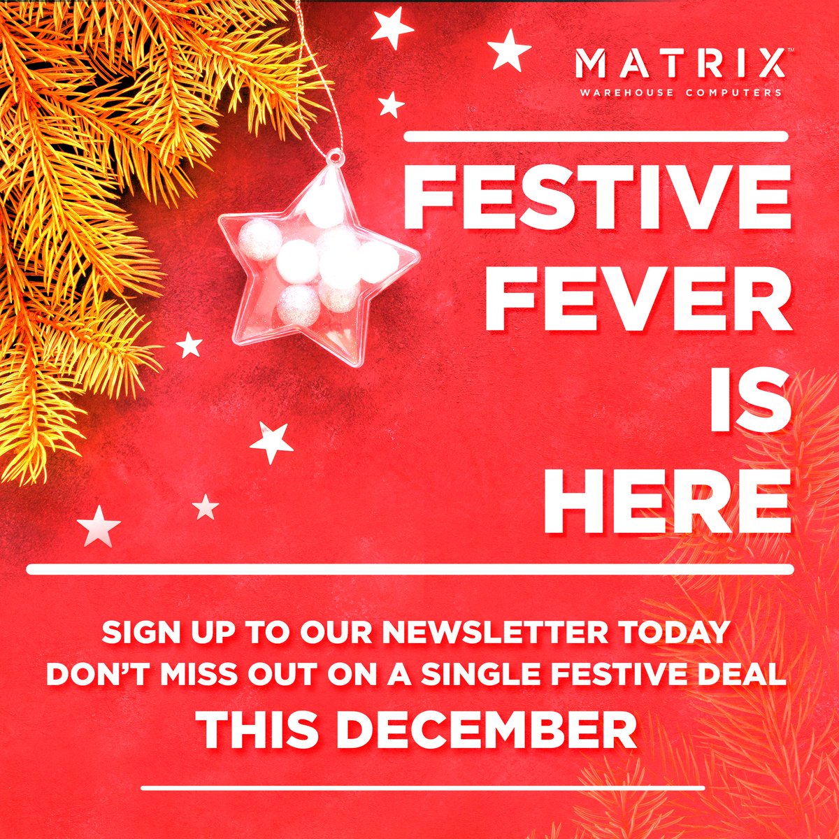 MatrixWarehouse's tweet image. READY FOR A HOT SUMMER?
Sign up and never miss a beat with our assortment of Festive Fever deals for the rest of December at Matrix Warehouse Computers.  Sign up at matrixwarehouse.co.za. . . . . #matrixwarehouse #FestiveFeverdeals #newsletter #kedezemba