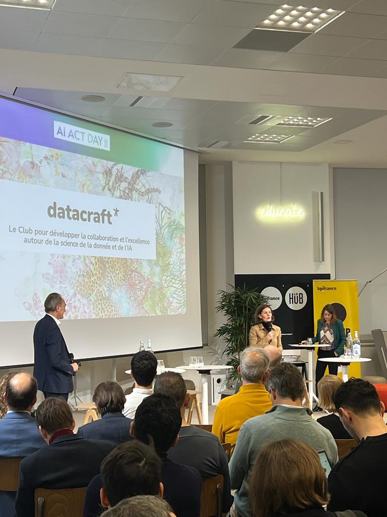 impactaiFrance's tweet photo. Pour cette ouverture de l’AI ACT DAY 2023, @isabellehilali rappelle les principes fondateurs de la start-up @datacraft_paris club de data scientist et d’entreprises
#AIACT #AIACTDAY23 #genAI #AI https://t.co/2FMkfF2qH9