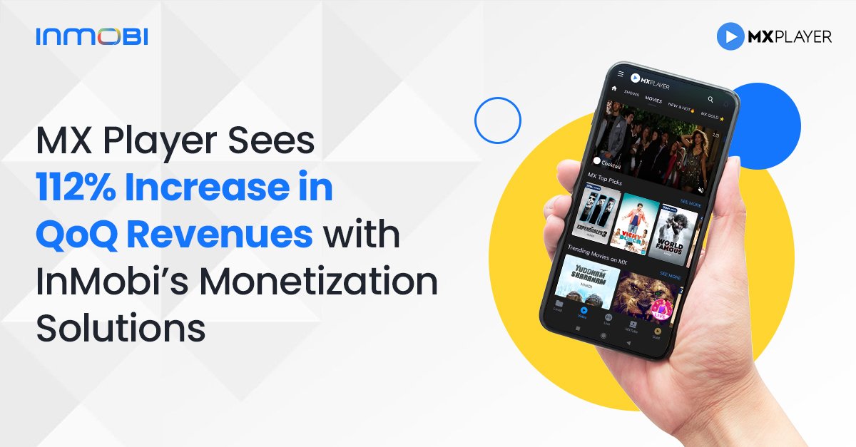 InMobi's tweet image. 🌟Discover how leading video streaming app @MXPlayer fuelled ad revenues and delivered superior experiences powered by InMobi’s super-lean and lightweight SDK. Read their success story here:   inmobi.com/case-study/mx-…
 
#CaseStudy #VideoStreaming #InAppAdvertising #monetization