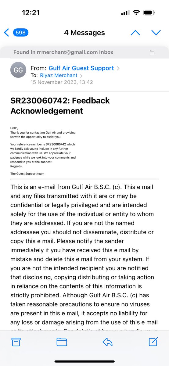 Officially the worst airlines in the world <a href="/GulfAir/">Gulf Air</a>, sent 3 emails none and &amp; they won’t refund ticket or let me use existing ticket says it was a no show whn I was at airport to keep the open ticket to travel to dxb instead of Bom #airlines #Bahrain #playfair #airlinetickets