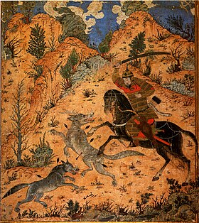 According to The Shahnameh, the legendary divine warrior Esfandiyār becomes invincible by eating pomegranate seeds. He goes on to complete seven labors, which include crossing a desert, braving a storm, &amp; slaying wolves, lions, &amp; a dragon. #MythologyMonday
