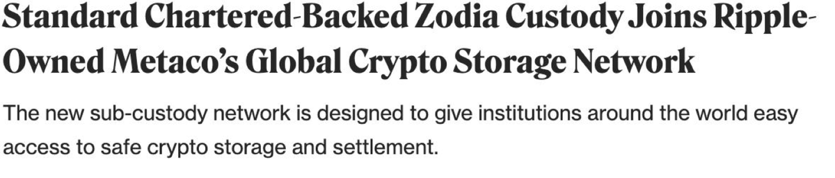 ethrandgo's tweet image. 🏦 #XRP Standard Chartered has started working with Metaco to provide crypto services!