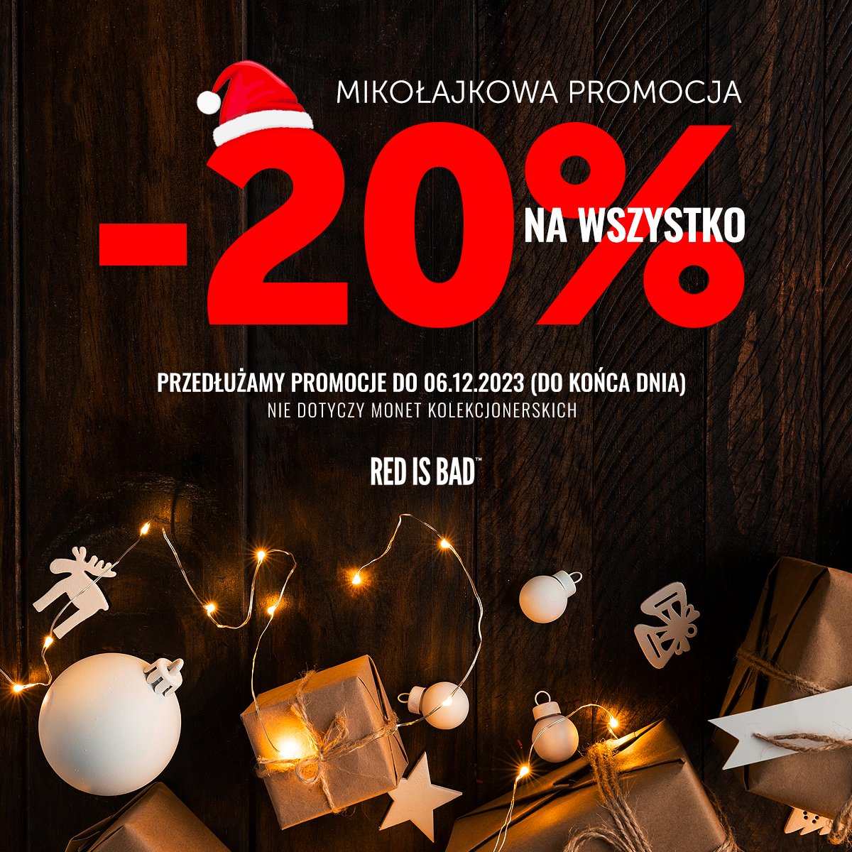 red_is_bad's tweet photo. Mamy dla Was dobrą informację! Postanowiliśmy przedłużyć promocję do środy (do końca dnia). Skorzystaj z promocji i kup nasze produkty 20% taniej.

https://t.co/HrtpfCeiJi https://t.co/kSfjzeaMRn
