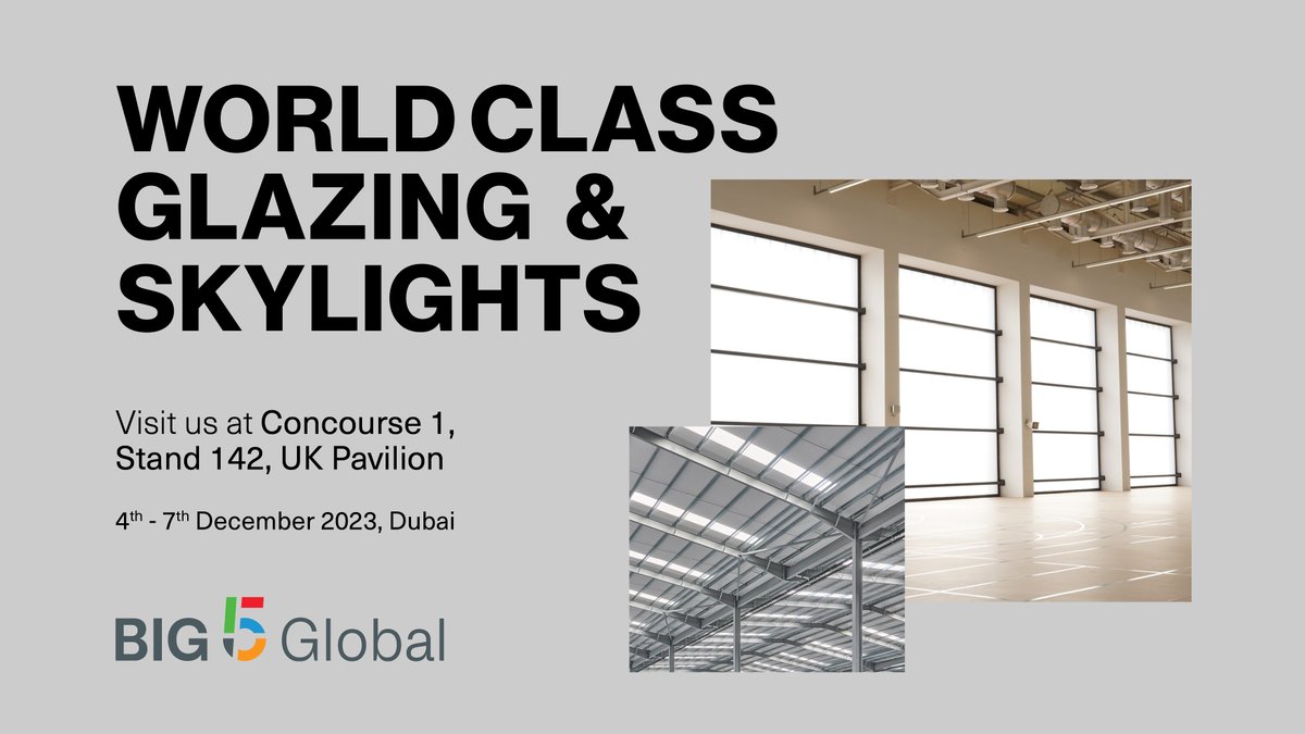 Brett Martin Daylight Systems (@bmdaylight) on Twitter photo The Big 5 Global show is here!
Kicking off today, the team is ready to showcase our outstanding range of high-performance polycarbonate roofing and glazing sheets.
Come and see us at Concourse 1, Stand 142, UK Pavilion!
#Big5 The Big 5 Global show is here!
Kicking off today, the team is ready to showcase our outstanding range of high-performance polycarbonate roofing and glazing sheets.
Come and see us at Concourse 1, Stand 142, UK Pavilion!
#Big5